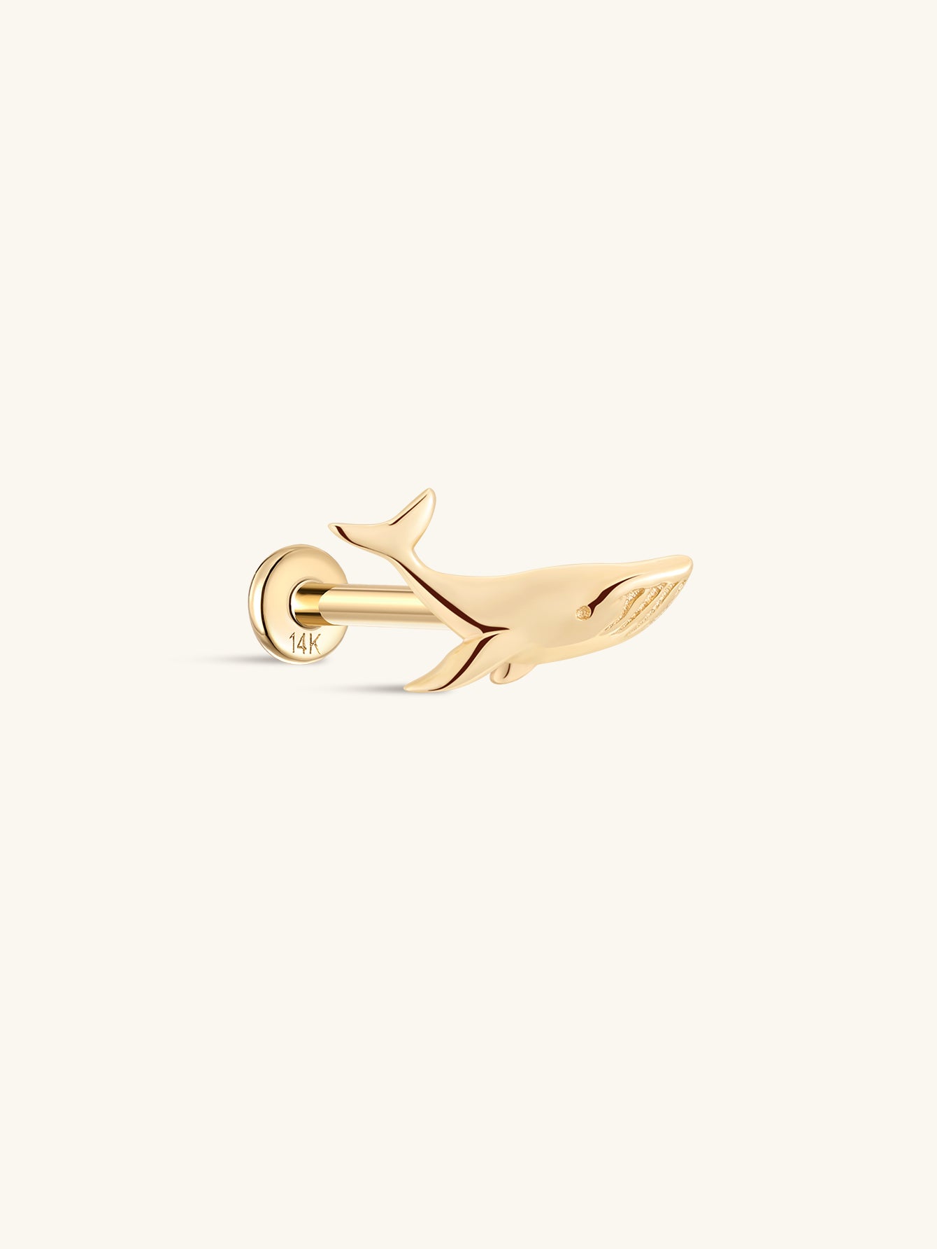 14K Solid Gold Whale Flatback-aurivna
