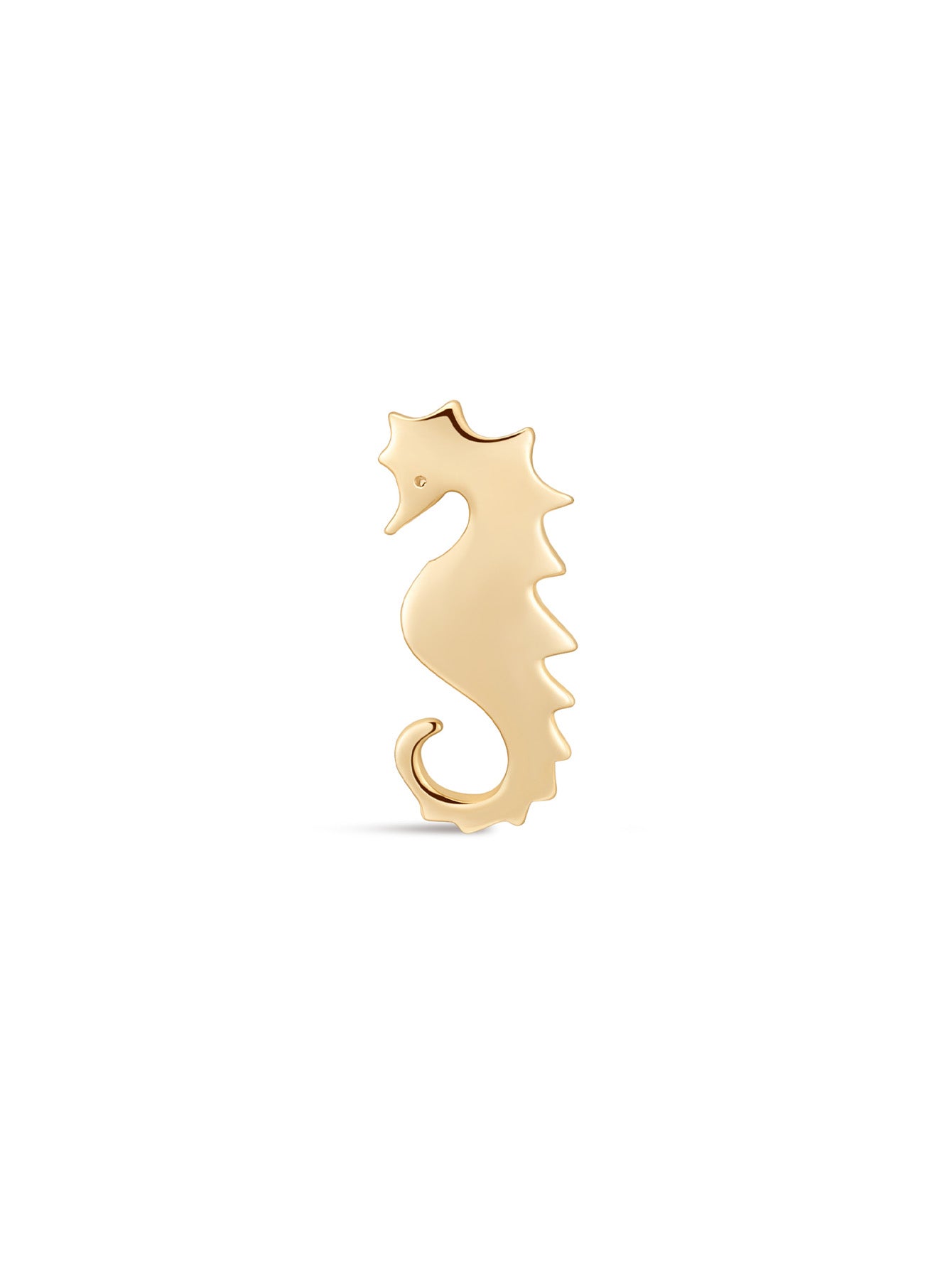 14K Solid Gold Seahorse Flatback-aurivna