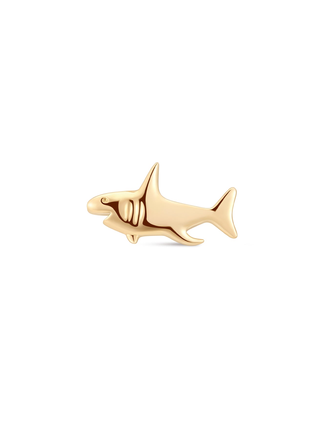 14K Solid Gold Shark Flatback-aurivna