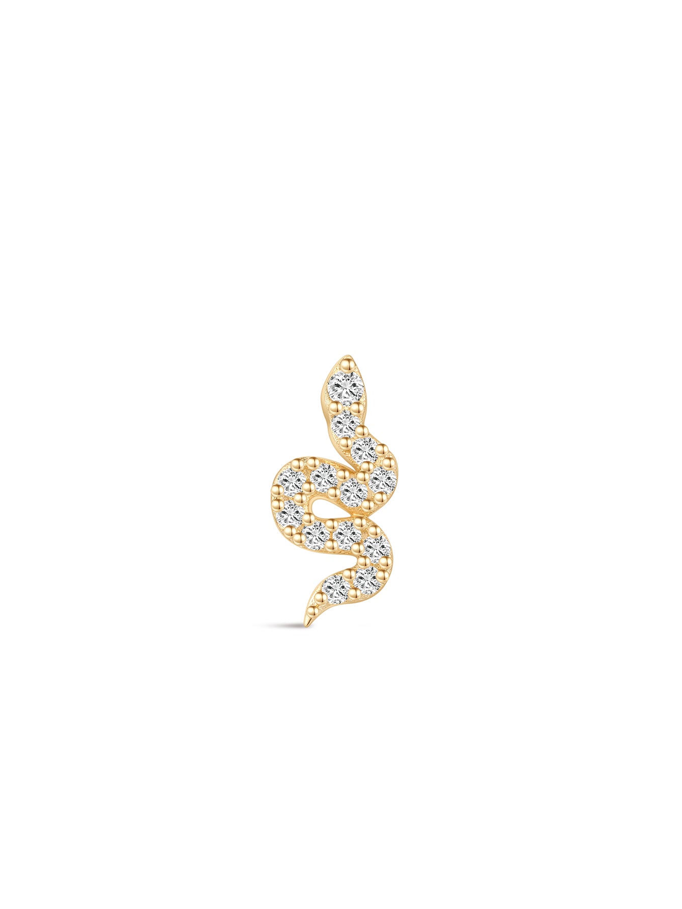 14K Solid Gold Snake Flatback-aurivna