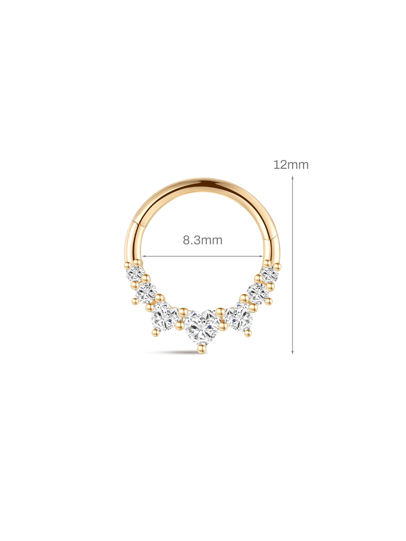 14K Solid Gold Classic Love Cartilage Hoop Earring-aurivna