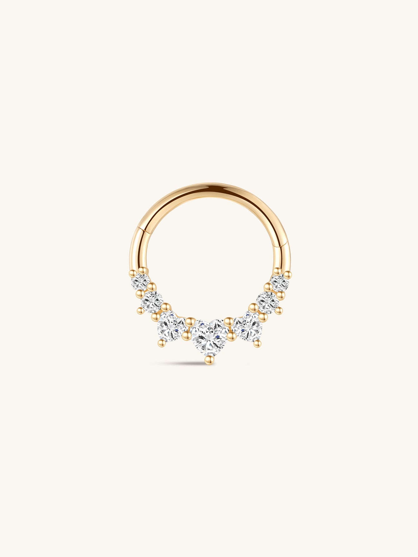 14K Solid Gold Classic Love Cartilage Hoop Earring-aurivna