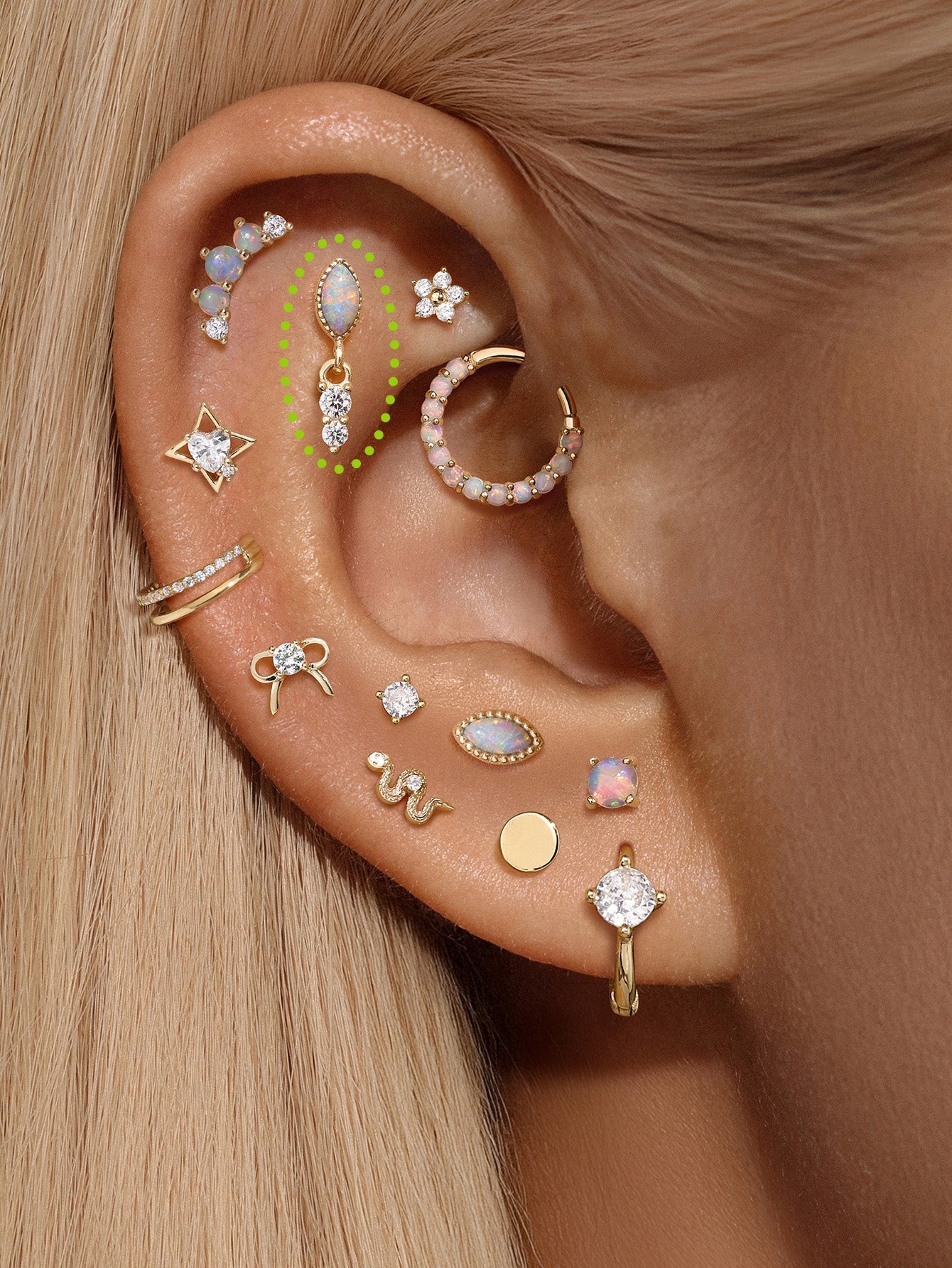 14K Solid Gold Marquise-Cut Classic Opal Stud Earrings-aurivna