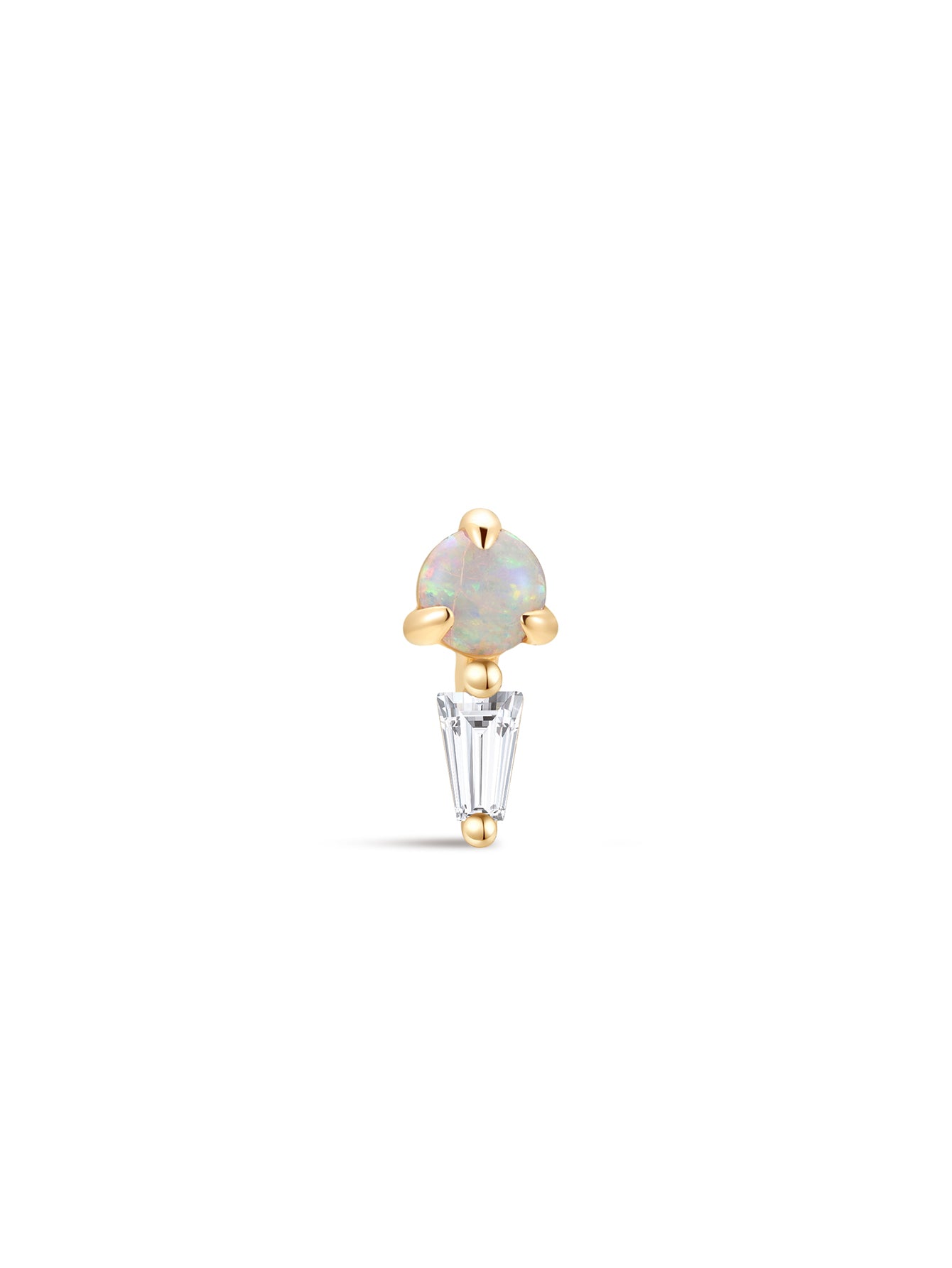 14K Solid Gold Classic Opal Prong Stud Earrings-aurivna