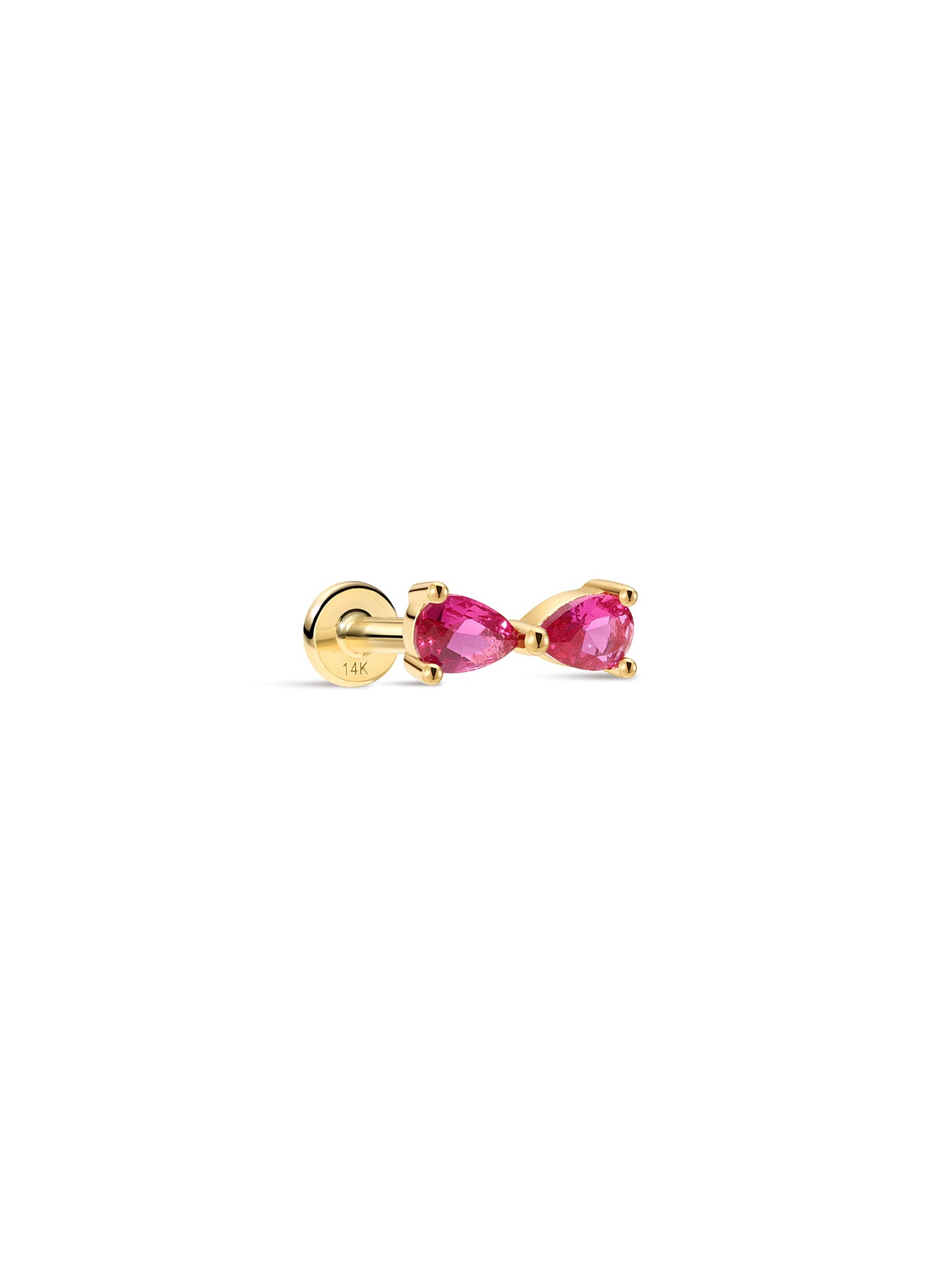 14K Solid Gold Seaspritz CZ Bikini Flatback-aurivna