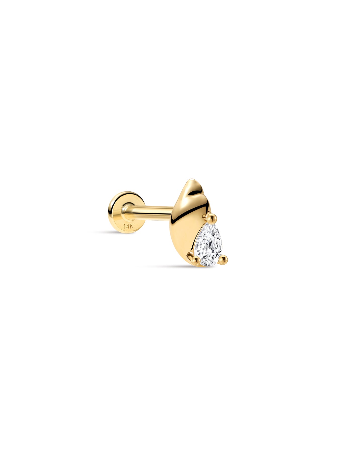 14K Solid Gold Seaspritz CZ Beach Conch Flatback-aurivna