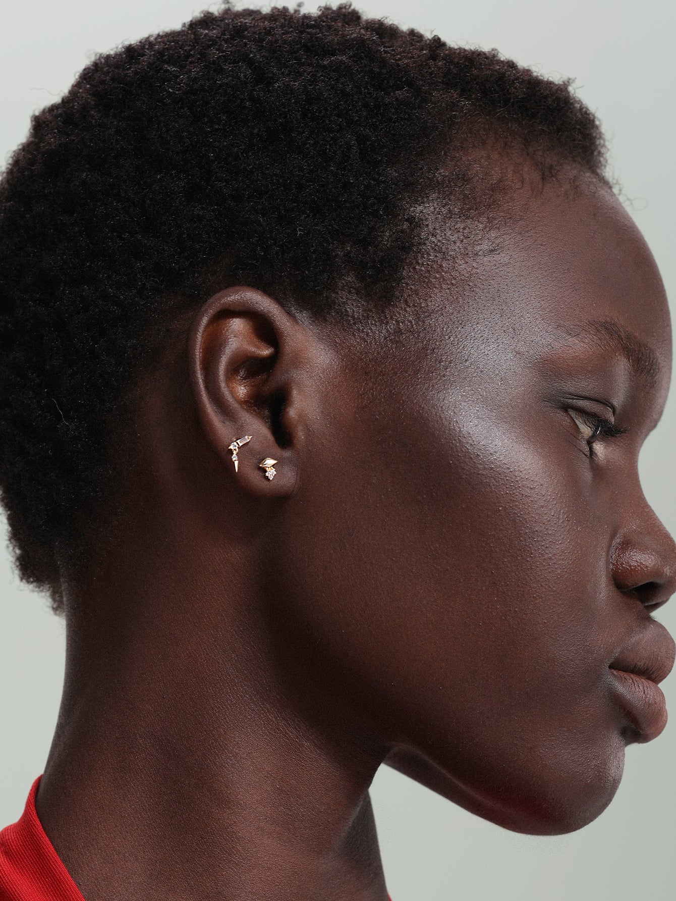 14k Solid Gold Prism Geometric Flatback Stud-aurivna
