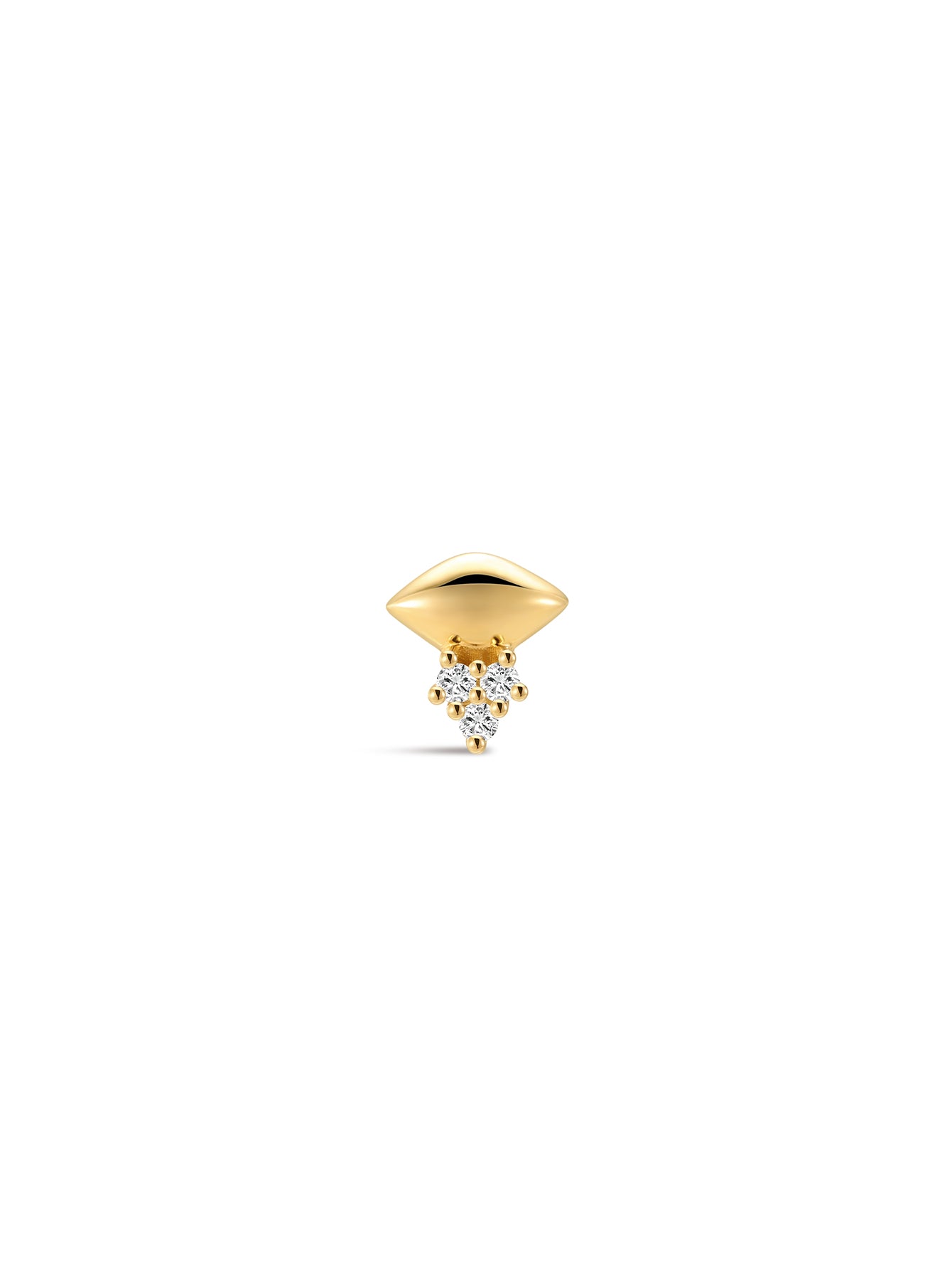 14k Solid Gold Prism Geometric Flatback Stud-aurivna