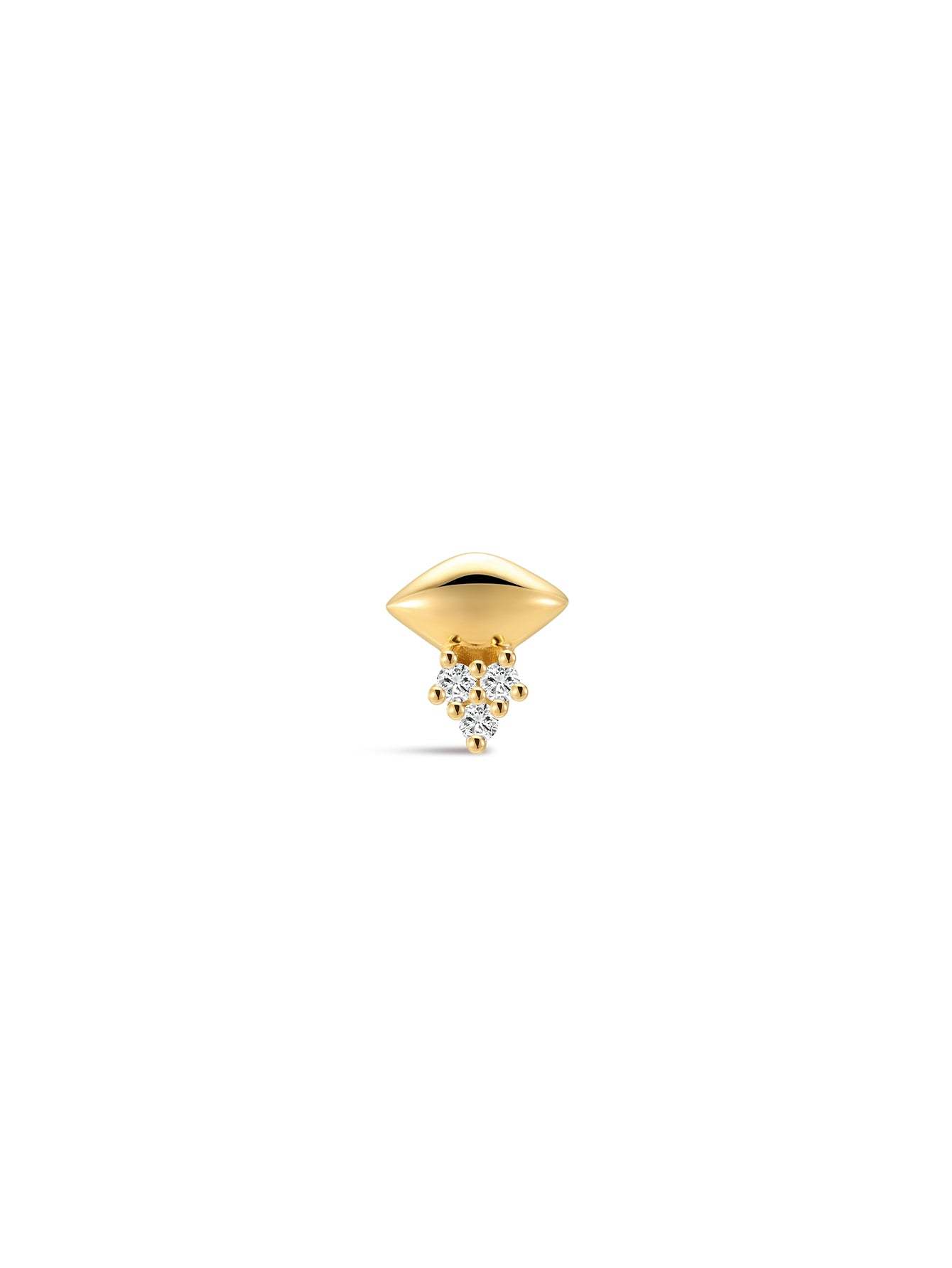 14k Solid Gold Prism Geometric Flatback Stud-aurivna