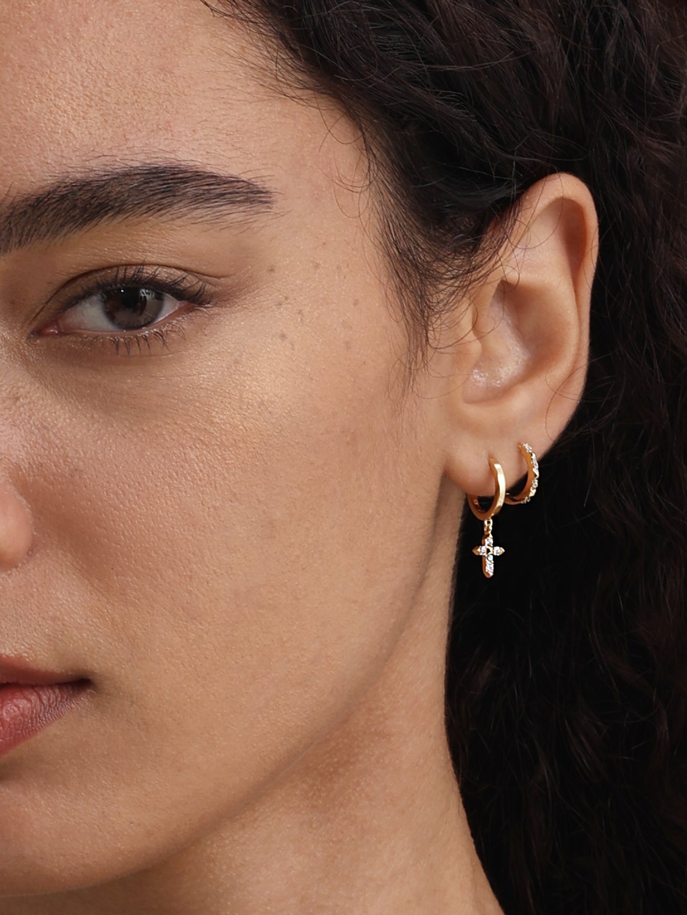 18K Gold Vermeil Prism Geometric Hoops-aurivna