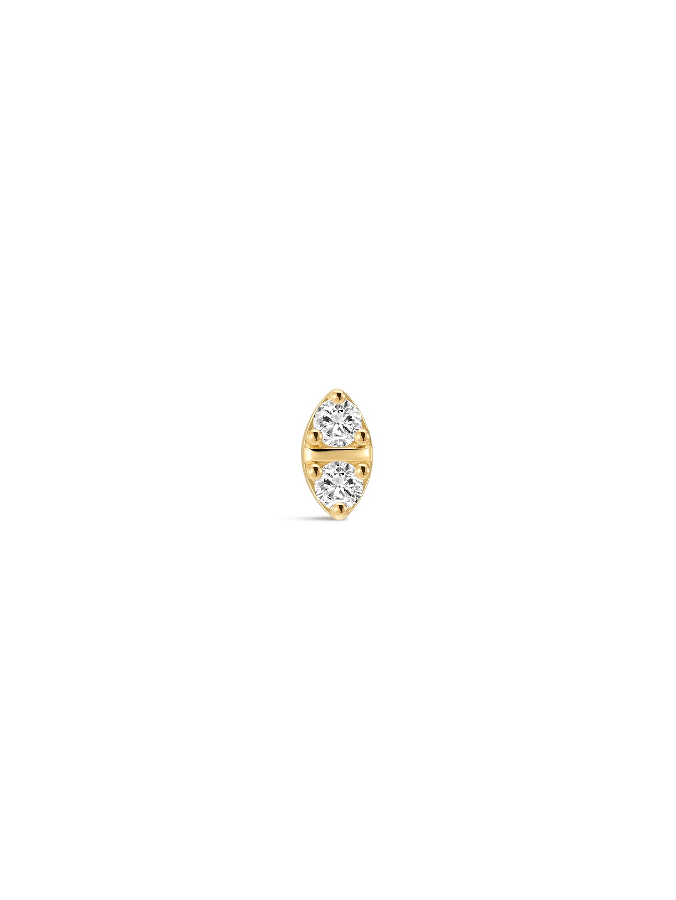 14k Solid Gold Prism Sparkle Geometric Flatback Stud-aurivna