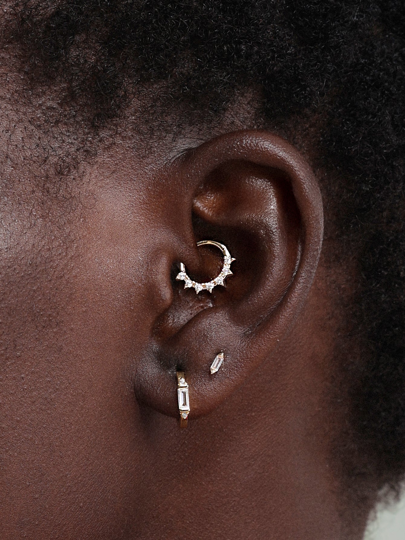 925 Sterling Silver Prism Ear Ring Hoop-aurivna