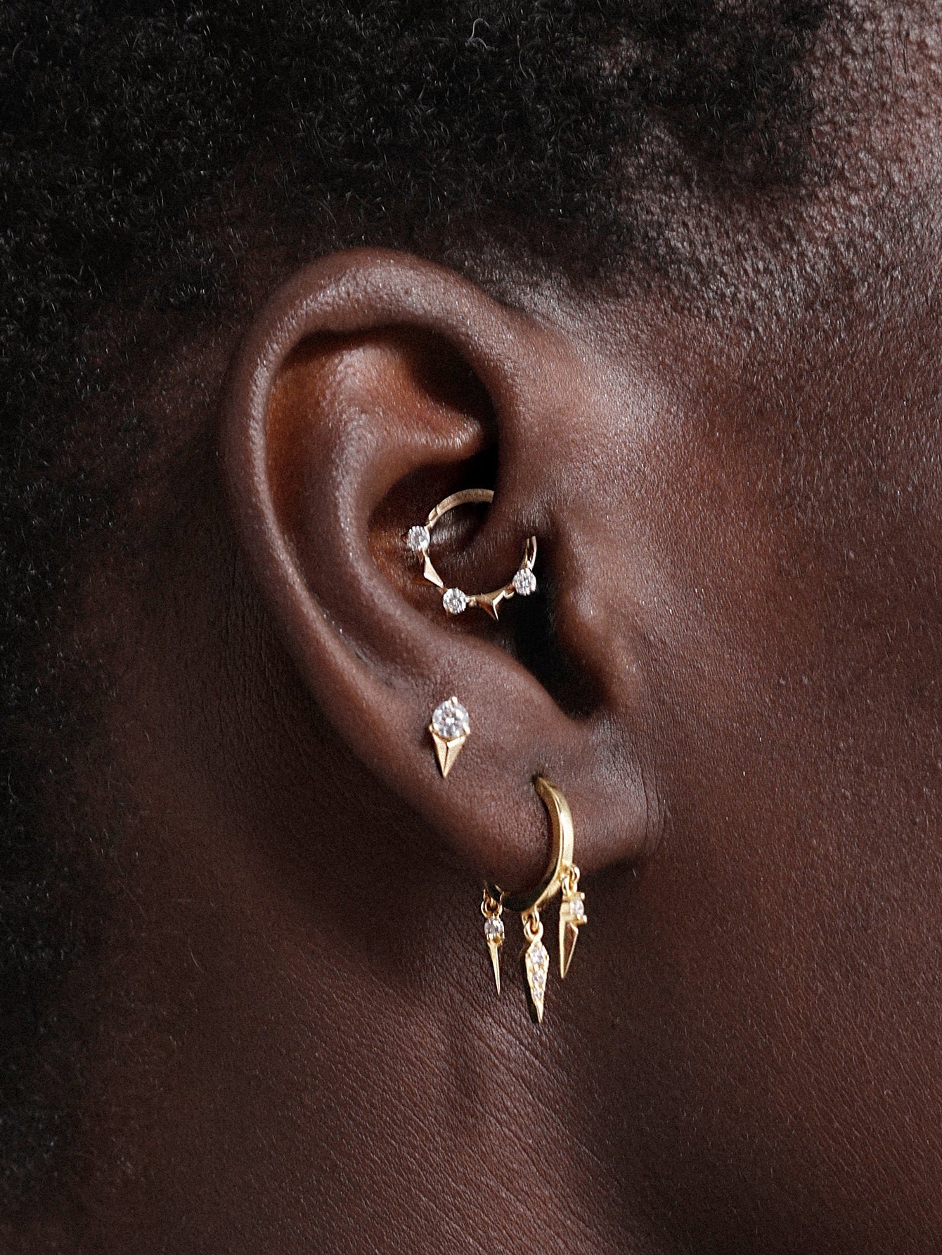 925 Sterling Silver Prism Geometric Ear Ring Hoop-aurivna