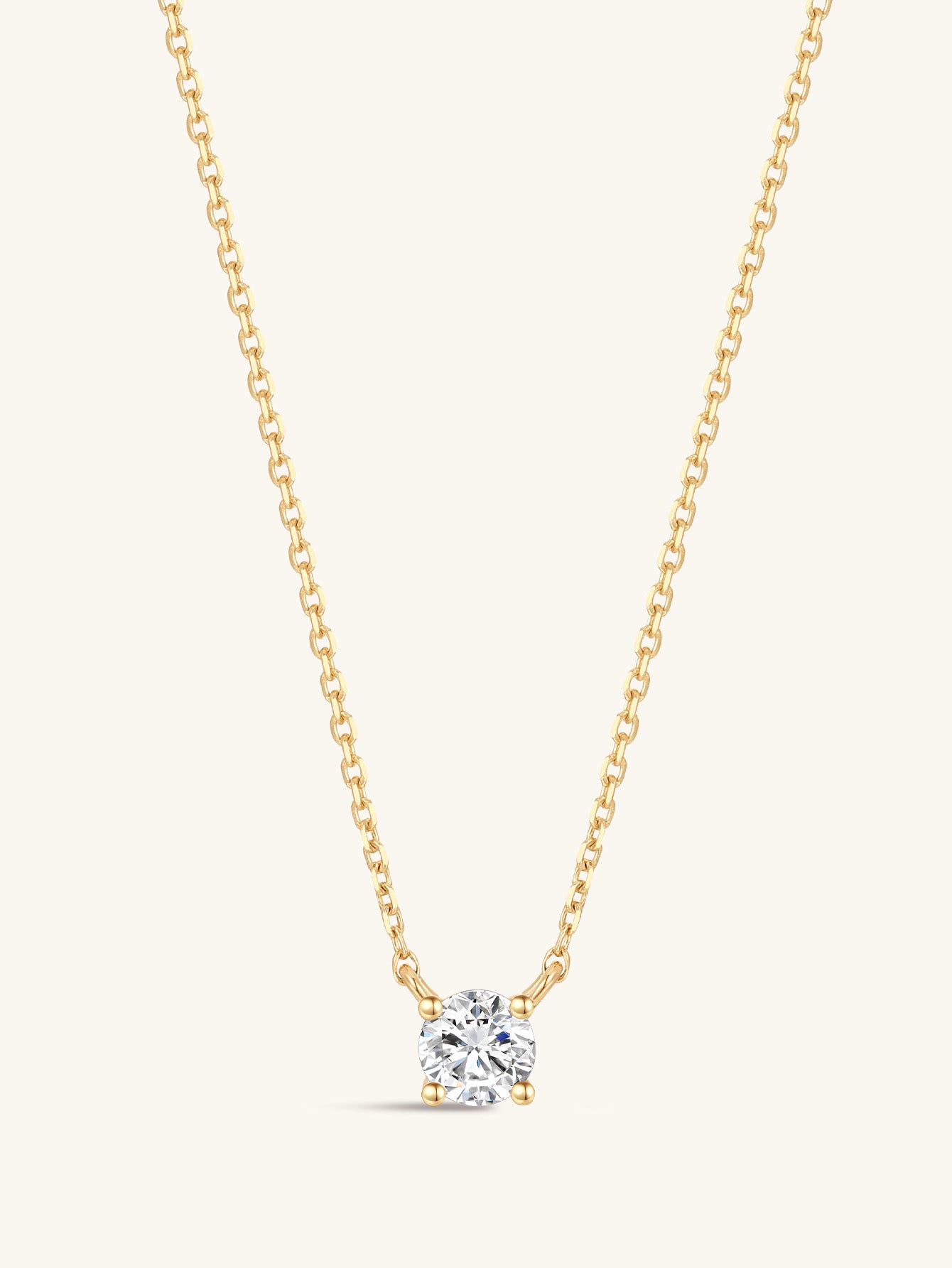 925 Sterling Silver Mini Single Zircon Necklace-aurivna