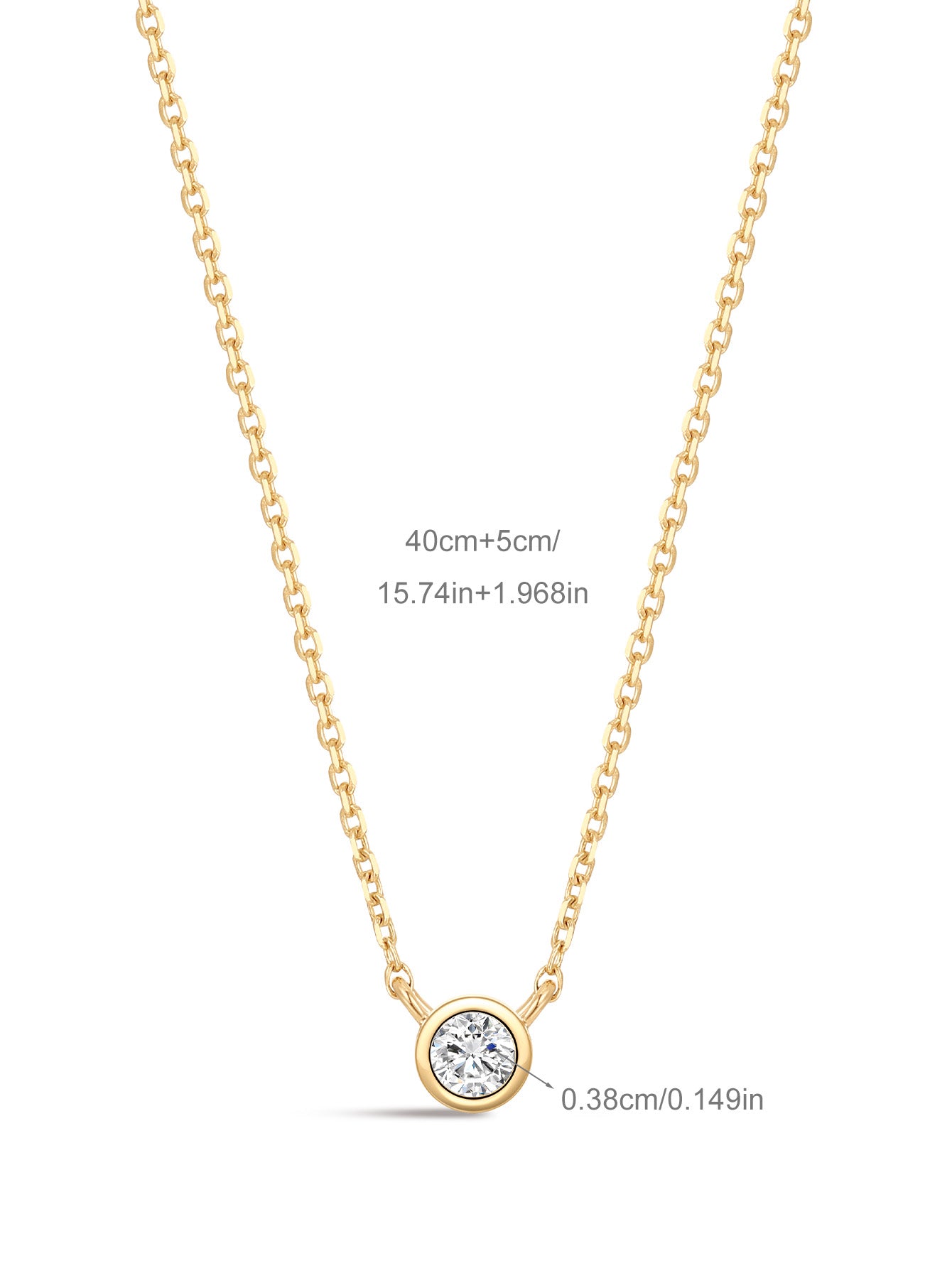14K Solid Gold Tiniest Sparkling Bezel Zircon Necklace-aurivna