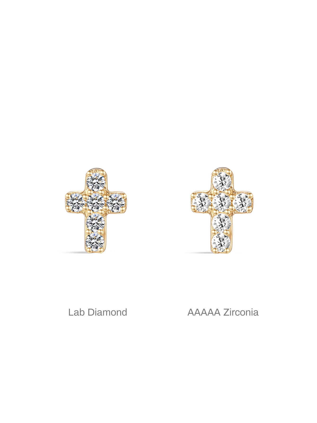 925 Sterling Silver Lucky Cross-shaped Ear Piercing Stud-aurivna