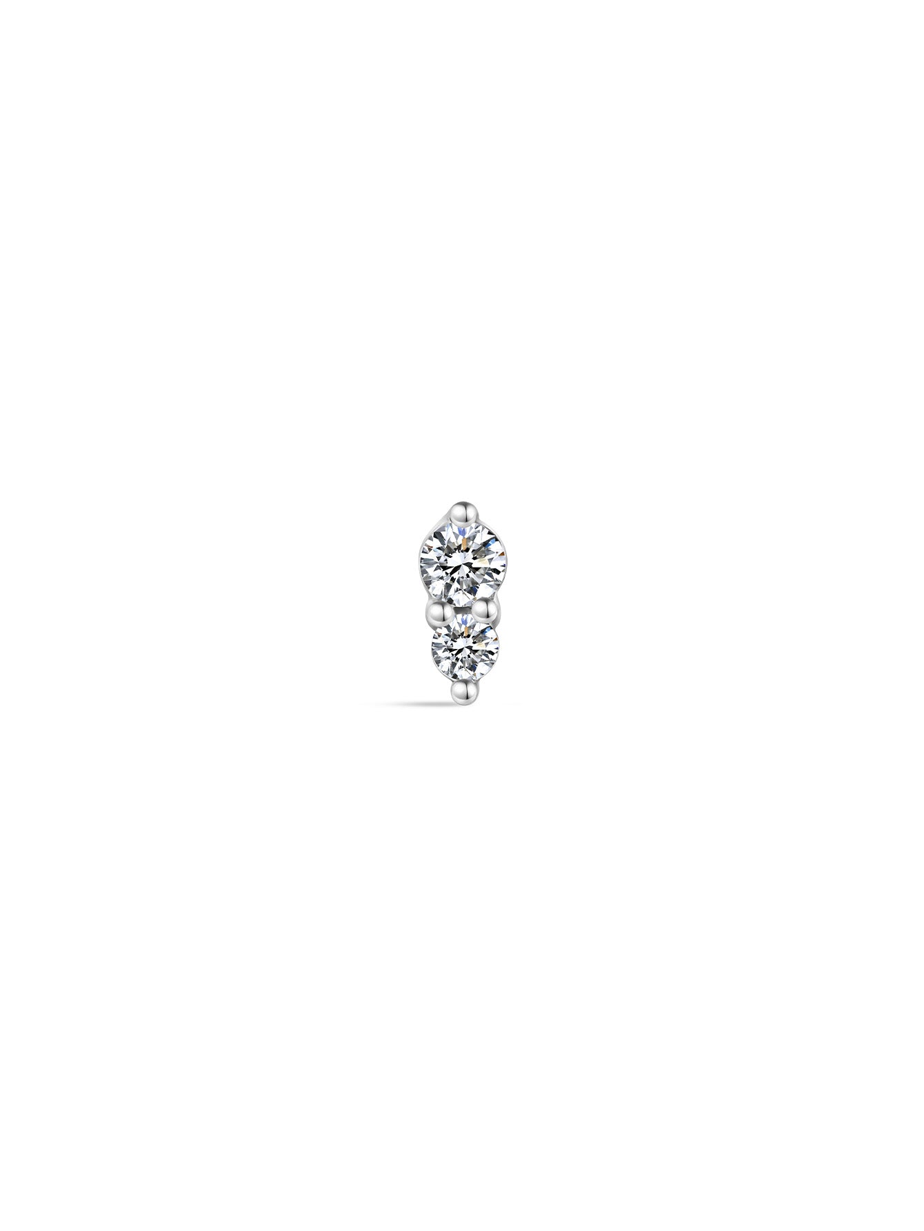 925 Sterling Silver Sparkling Splicing  Ear Piercing Stud-aurivna