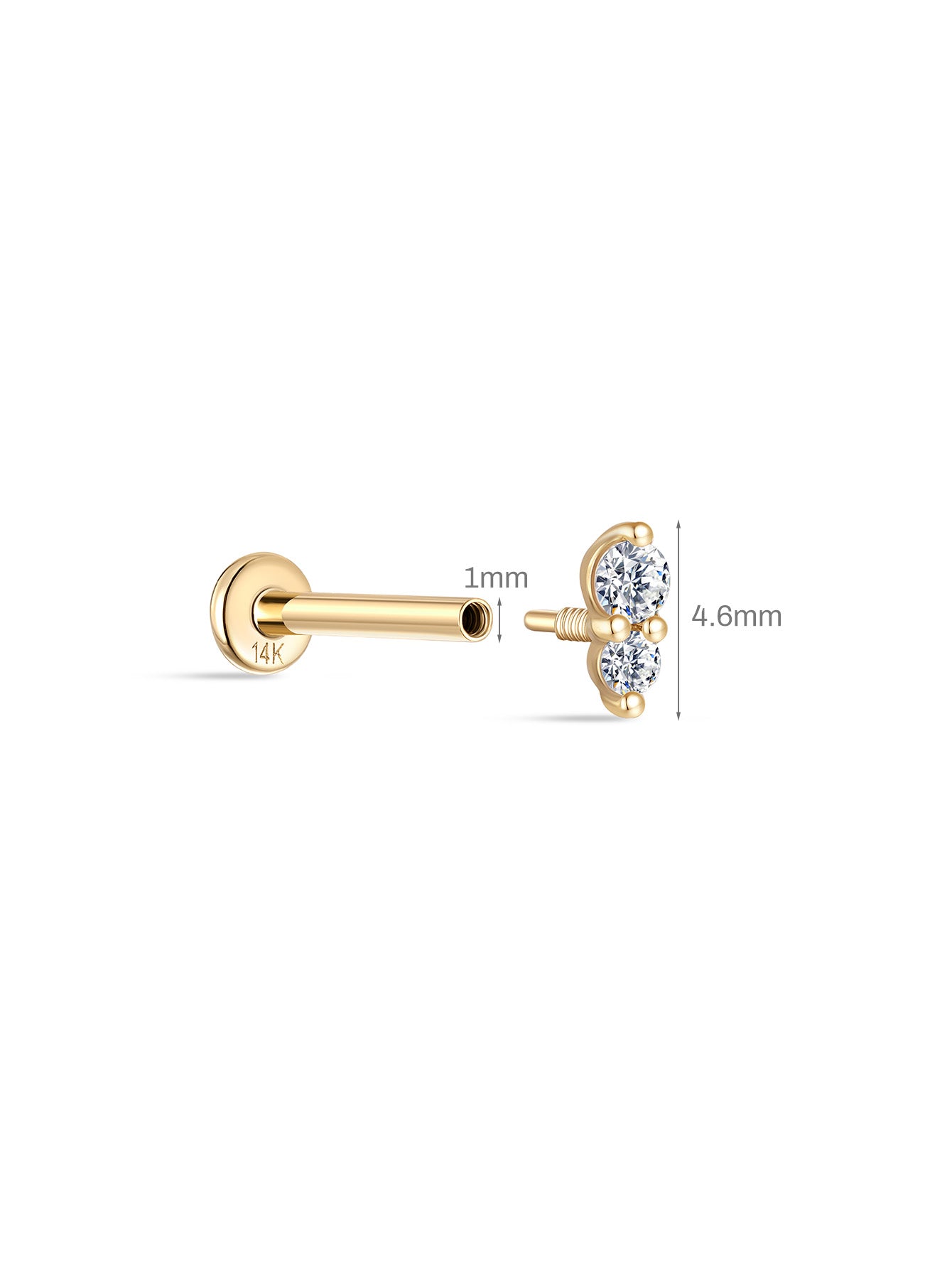 925 Sterling Silver Sparkling Splicing  Ear Piercing Stud-aurivna