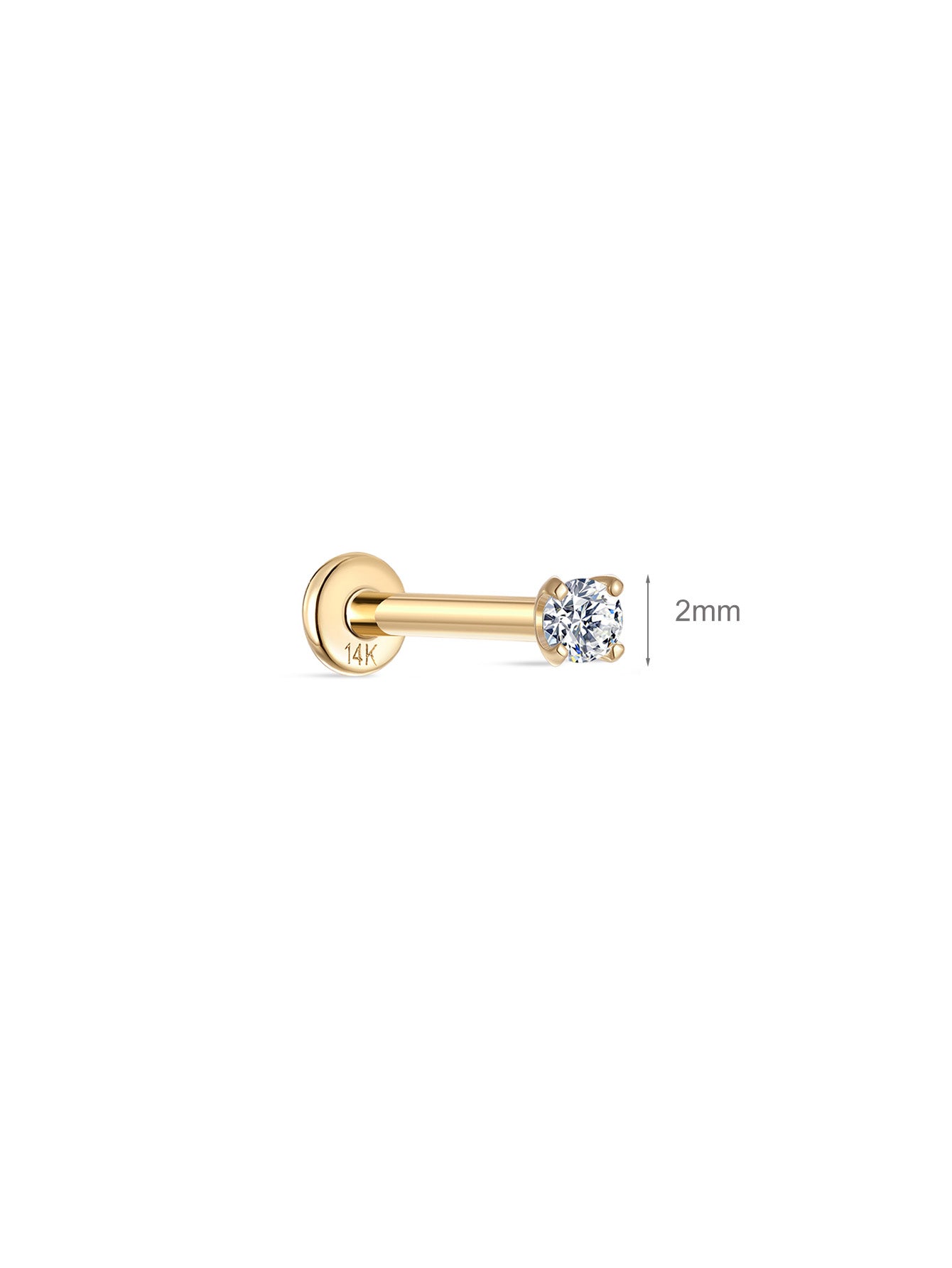 925 Sterling Silver 2MM Classic Mini Ear Piercing Stud-aurivna