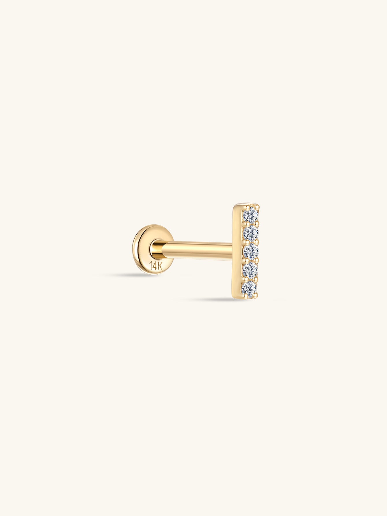 925 Sterling Silver Bar Ear Piercing Stud-aurivna