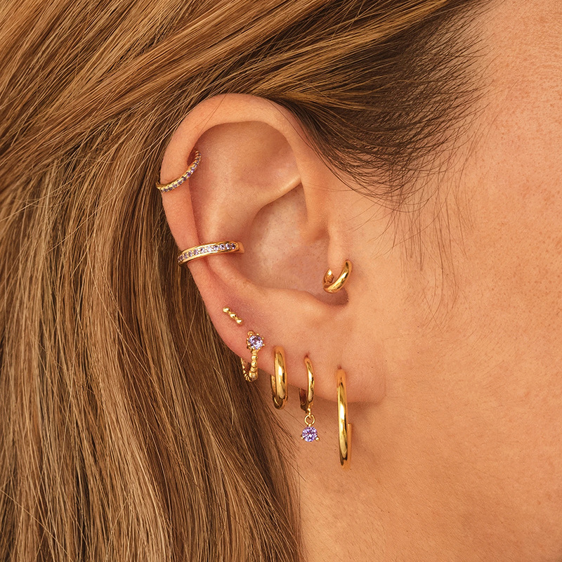  ear rings and earrings, women's 18K gold earrings