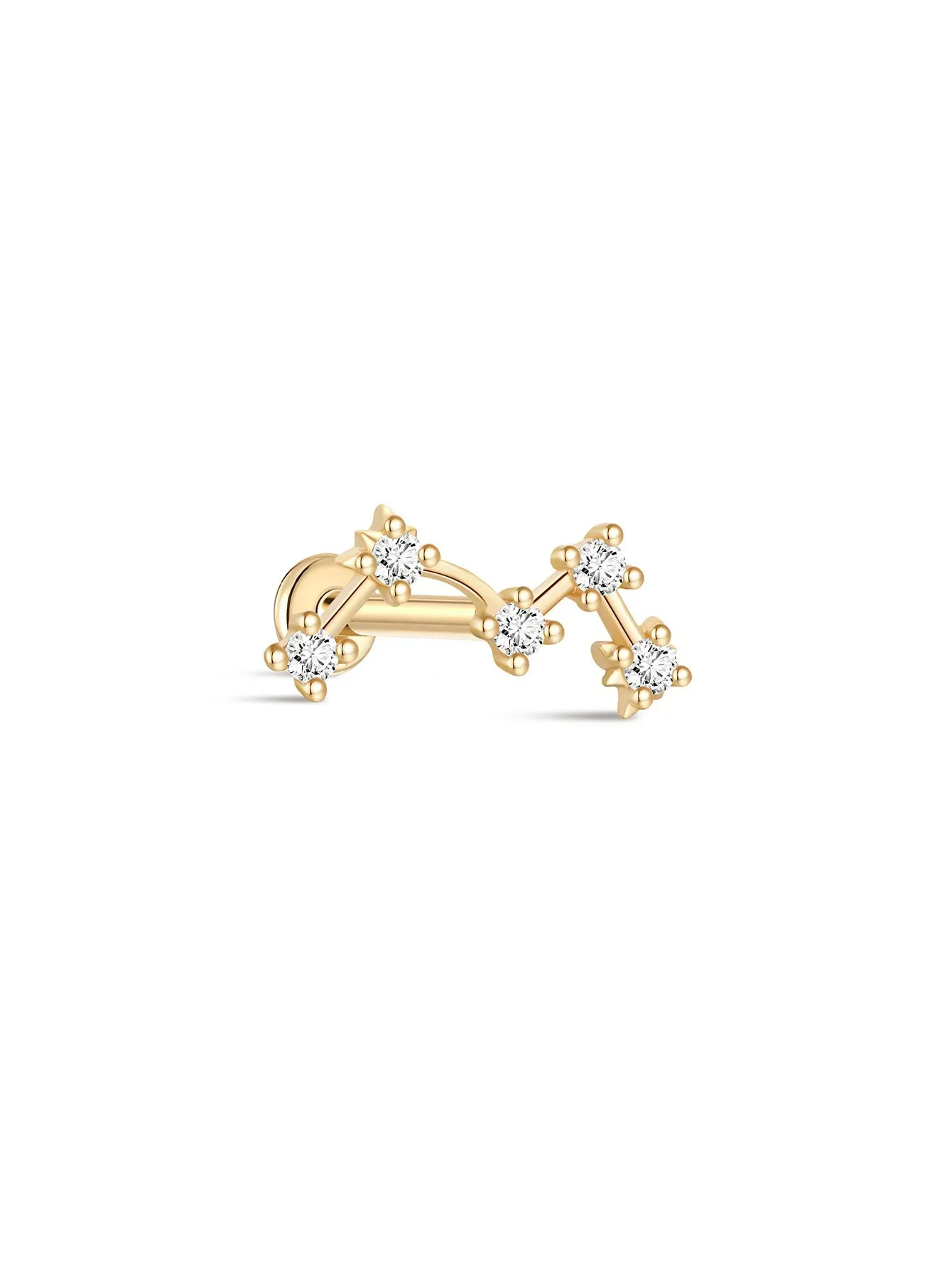 925 Sterling Silver Celestial Ear Piercing Stud