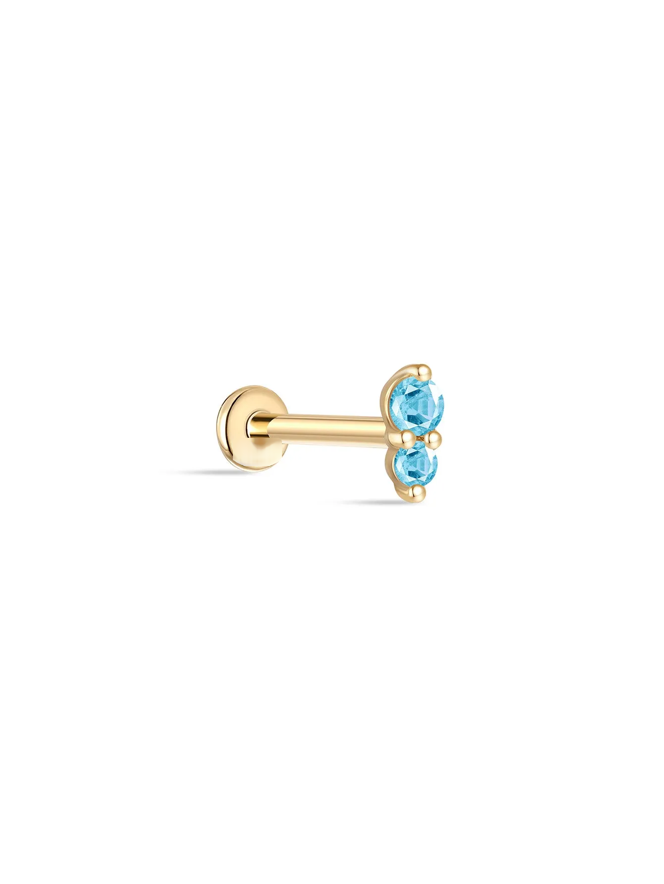 925 Sterling Silver Sparkling Splicing Multicolor Ear Piercing Stud-aurivna