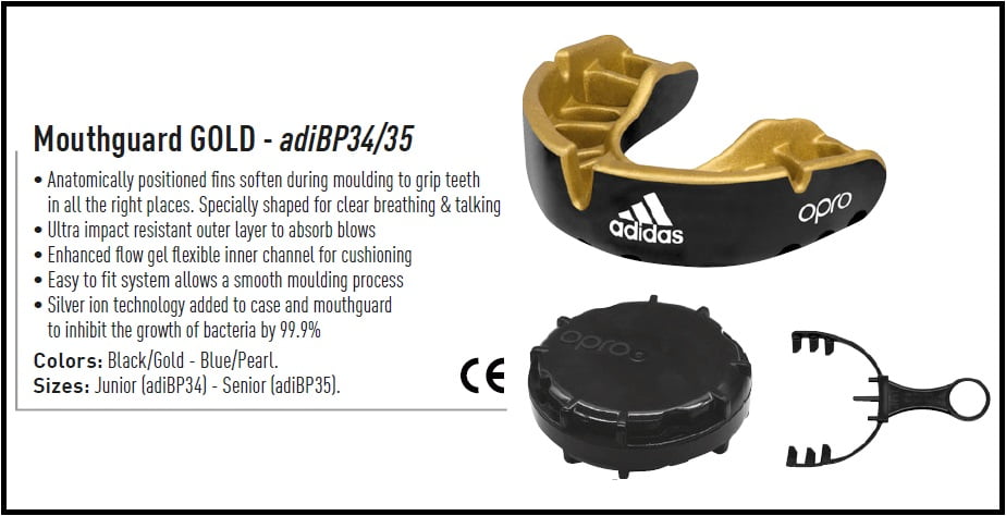 ADIDAS OPRO MOUTH GUARD GOLD adiBP34/adiBP35