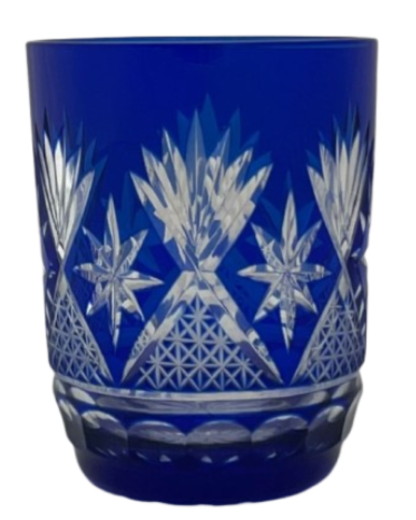 Japan Blue Decorative Pattern Rock Glass