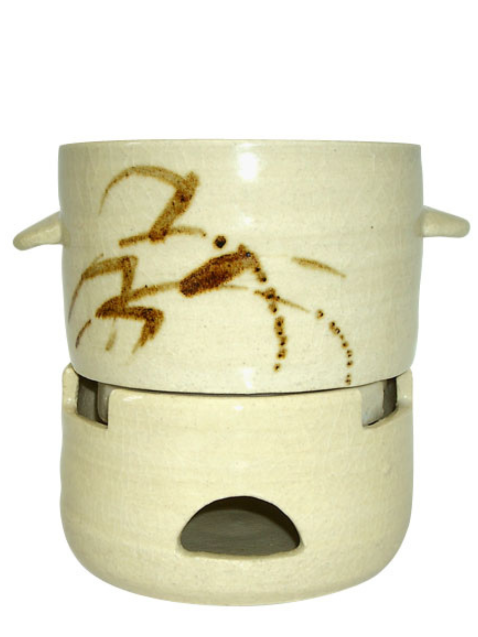 Sake Warmer (Bamboo Flower) - Light Brown Colour