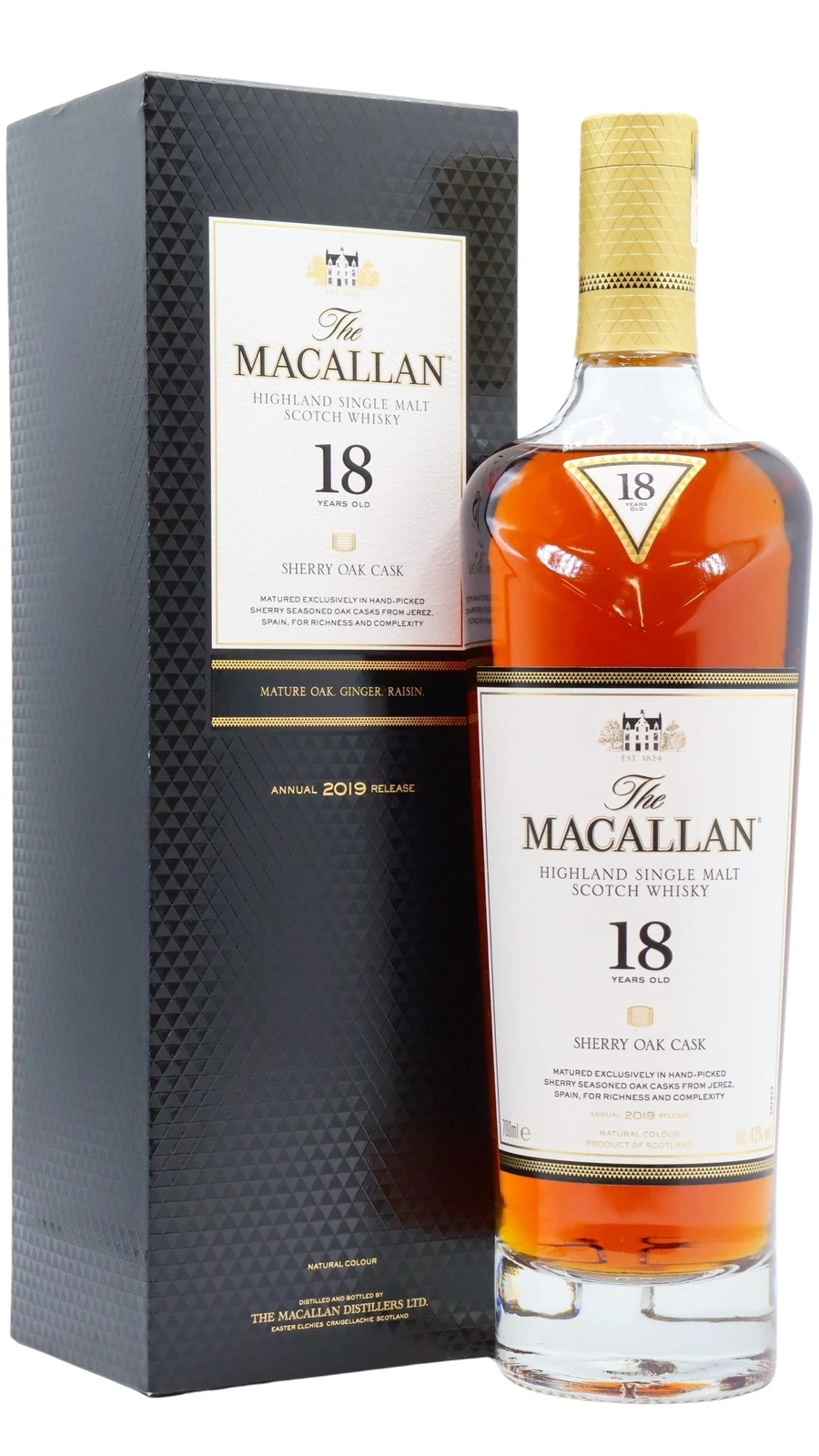 The Macallan Sherry Oak 18 Year Old Highland Single Malt Scotch Whisky (2024 Release)(Gift Box)