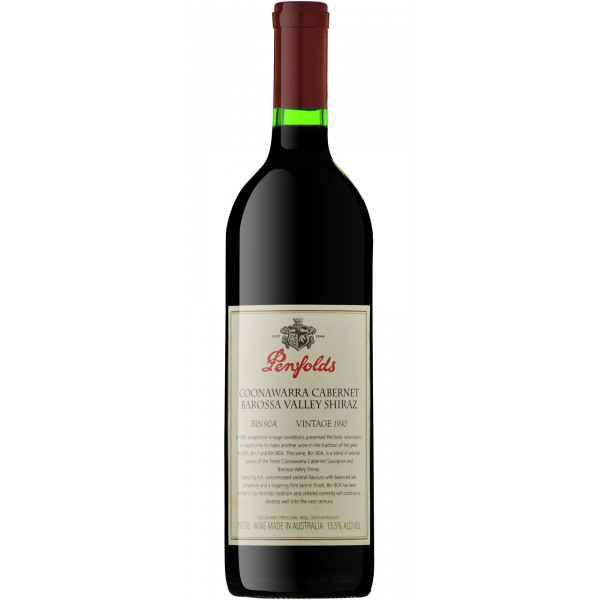 Penfolds Bin 90A Coonawarra Cabernet Barossa Shiraz (Stain Label) 1990