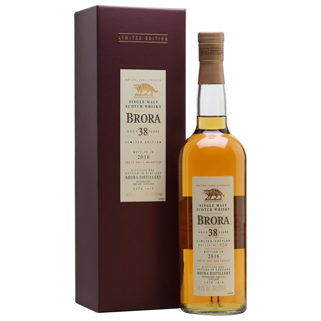 Brora Limited Edition 38 yo Natural Cask Strength Highland Single Malt (2016 Release) (Gift Box)
