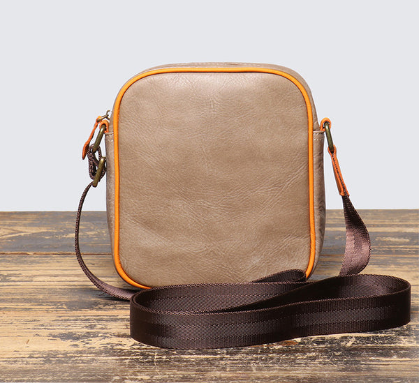 DEEPKEE original nubuck handmade full-grain genuine leather cowhide bag The Two Tone Satchel Bag #1775