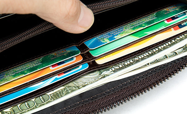 DEEPKEE original nubuck handmade full-grain genuine leather cowhide bag DEEPKEE LEATHER | Crocodile Embossed Leather Wallet NO.1232