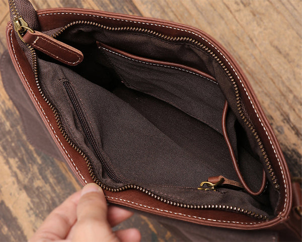 DEEPKEE original nubuck handmade full-grain genuine leather cowhide bag The DEEPKEE Crossbody Messenger Bag #1039