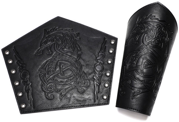 DEEPKEE original nubuck handmade full-grain genuine leather cowhide bag DEEPKEE Embossed Wristguard Knight's Wristguard Armband  FAS051