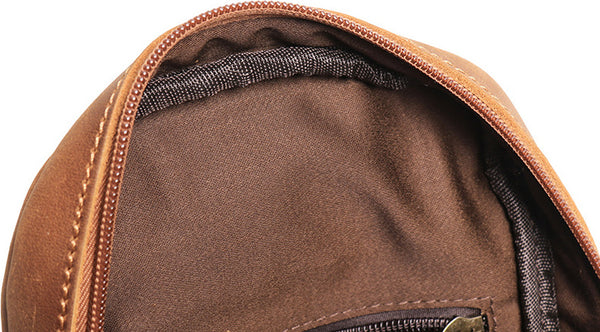 DEEPKEE original nubuck handmade full-grain genuine leather cowhide bag Buddy Sling Crossbody Bag No.30012