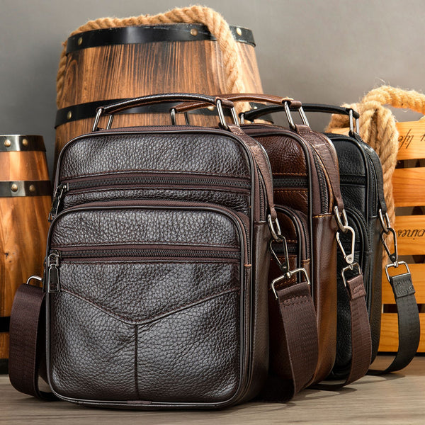 DEEPKEE original nubuck handmade full-grain genuine leather cowhide bag Genuine Leather Vintage Cowhide Crossbody Bag #6042