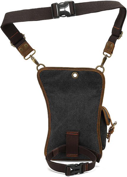 DEEPKEE original nubuck handmade full-grain genuine leather cowhide bag Outdoor Cycling Leg Bag #6001