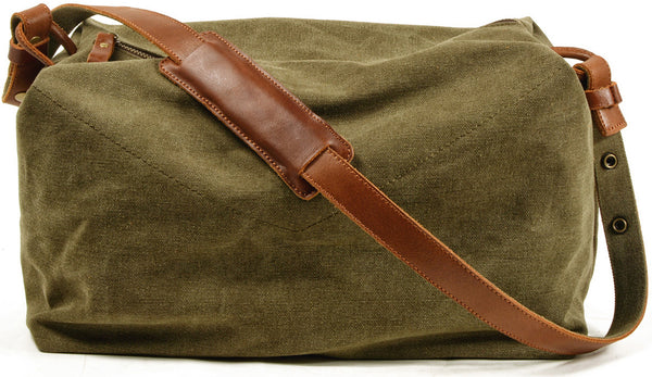 DEEPKEE original nubuck handmade full-grain genuine leather cowhide bag Simple casual literary canvas satchel #9305