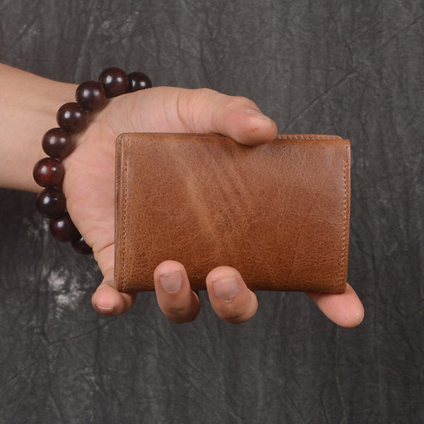 DEEPKEE original nubuck handmade full-grain genuine leather cowhide bag DEEPKEE LEATHER | Oil Litchi Grain Cowhide Wallet No.J030