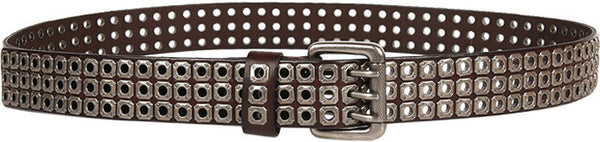 DEEPKEE original nubuck handmade full-grain genuine leather cowhide bag Punk Vapor Eye Hollowed Out Studded Cowhide Belt #210705