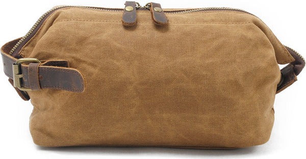 DEEPKEE original nubuck handmade full-grain genuine leather cowhide bag DEEPKEE Waxed Canvas Leather Waterproof Wash Bag #9161