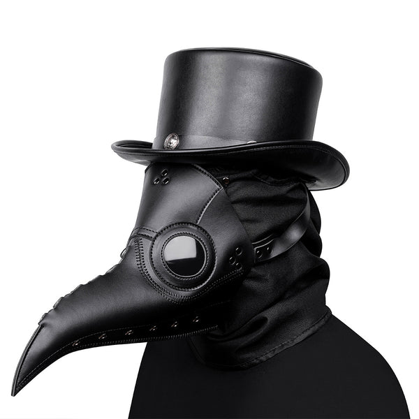 DEEPKEE original nubuck handmade full-grain genuine leather cowhide bag Gothic Plague Doctor Crow Mask Props Cosplay Steampunk Raven Costume #FPBM062