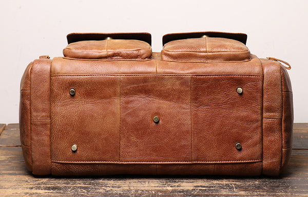 DEEPKEE original nubuck handmade full-grain genuine leather cowhide bag Mattew Luggage Bag No.571