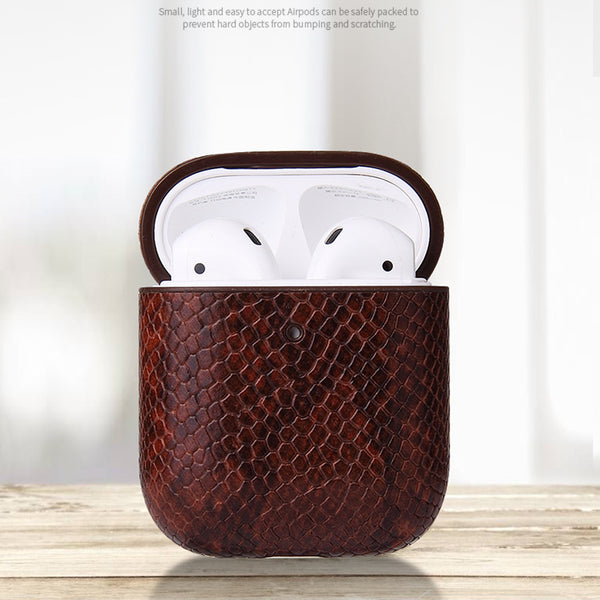 DEEPKEE original nubuck handmade full-grain genuine leather cowhide bag Airpods Pro Case Personalized Python PU Leather Monogram Customized Gift Engraved cute airpod cases apple airpods custom gift