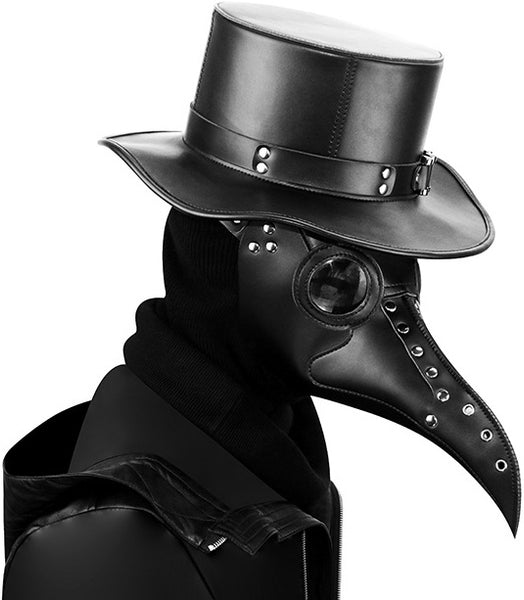 DEEPKEE original nubuck handmade full-grain genuine leather cowhide bag Halloween Steampunk Plague doctor Beak Mask Ball Party Mask HG65006