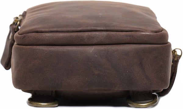 DEEPKEE original nubuck handmade full-grain genuine leather cowhide bag Leather Sling Crossbody Bag No.1078