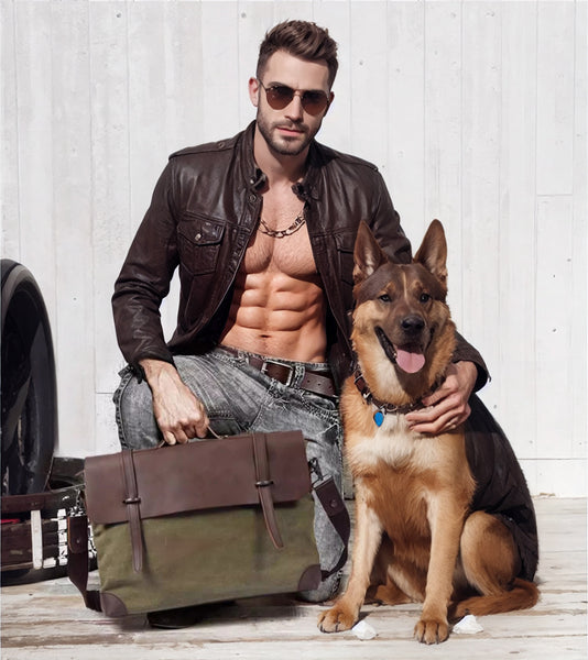 DEEPKEE original nubuck handmade full-grain genuine leather cowhide bag Basis Briefcase Messenger Bags #2167K